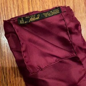 Ashlear Maroon Silk Pocket Square